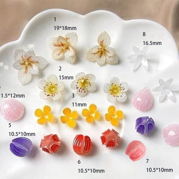 resin flower charm -resin material - colorful resin flower  Cabochons  pendant finding 6pcs msx52