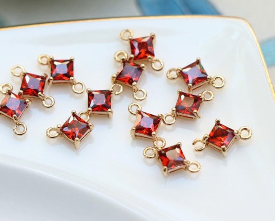 Small glass bead8pcs glass bead rhinestone single loop lxc25 Etsy