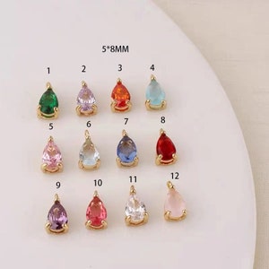 8PCS CZ Pave Mini Small TearDrop Charm for bracelet earring necklace jewelry making supply