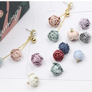 8pcs fabric flowers for crafts -fabric flower hair clip - fabric flower necklace - fabric flower earrings