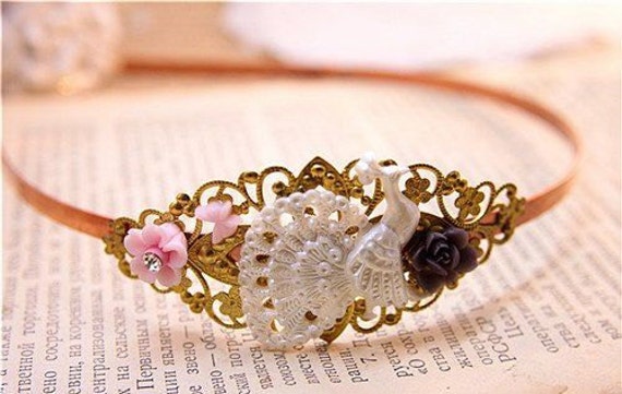 Gold Filigree Headband | Ornate Floral Lace Tiara | Elegant 