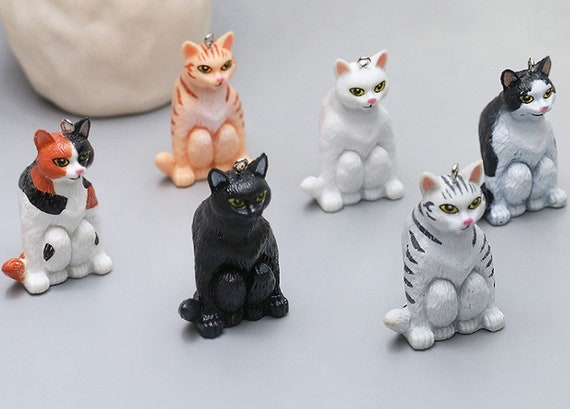 Cat Charm Pendants Animal Resin Charms Jewelry Making DIY Craft Findings  10Pcs
