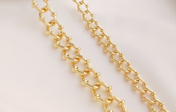 cable link chain dainty gold chain unique gold chain link chain necklace curb link chain 50cm raw Brass plating gold rolo chain