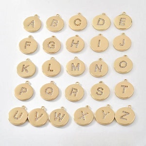 Gold Micro Pave Initial Pendant: Personalized Cubic Zirconia Charm