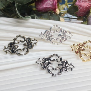 10pcs Copper Plated Filigree Flower Stamping Sheet Connector | DIY Jewelry Findings