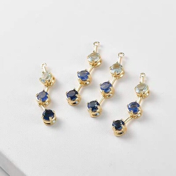 Stiesy 10 ciondoli a forma di cactus dorato in 5 stili, in ottone, con micro pavé di zirconia cubica, ciondoli a forma di cactus, placcati in oro 18 carati, per collane, gioielli