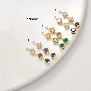4-delige mini-bedel met drie kleine zirkonia voor het maken van sierlijke sieraden voor kettingen en armbanden