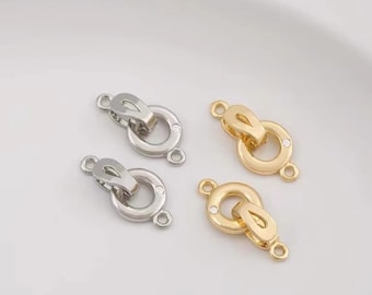 14k Gold plated Link Connector , Bracelet & Necklace End Clasp for DIY Jewelry Making Supply 4pcs