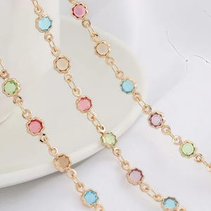 dainty gold chain - unique gold chain - thick gold chain - 50cm raw Brass  plating 14k gold