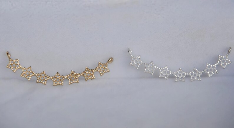 Filigree Vine Branch Connectors, Dainty Openwork Twig Links for Necklaces, Naturecore Botanical Jewelry Findings（10pcs) image 1