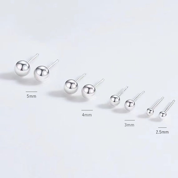 S999 Fine silver Tiny earring stud  - Dainty Minimalist Ear Posts, Curated Ear Jewelry Making Supplies  2pcs