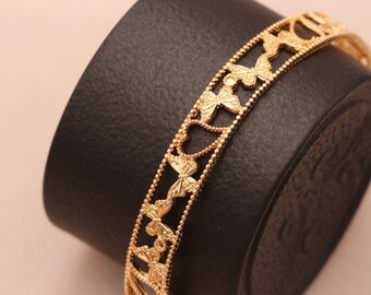 Filigree Cuff Bracelet- cuff bracelet blank - Filigree Bracelet Blank - Adjustable Bangle  -Brass Filigree Cuff -2pcs