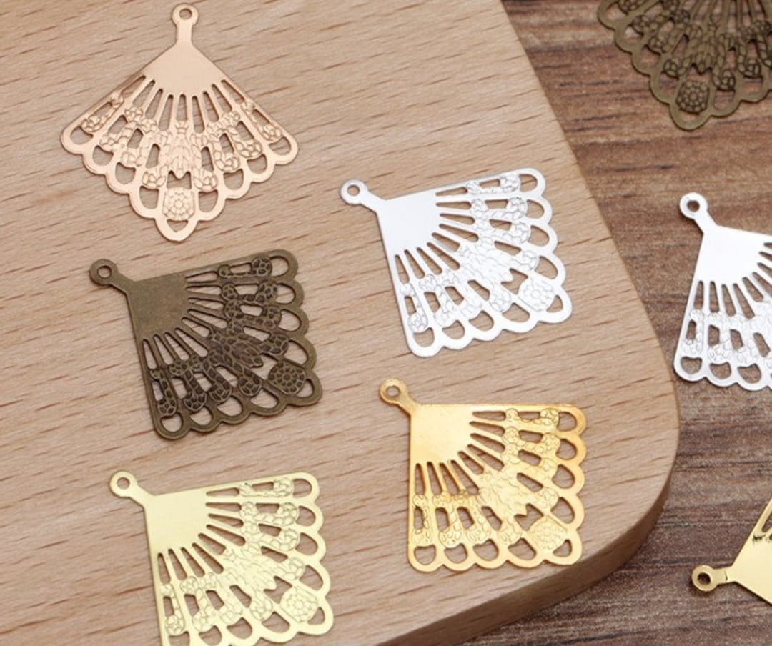 Filigree Jewelry Findings Brass Filigree Connectors Setting Etsy