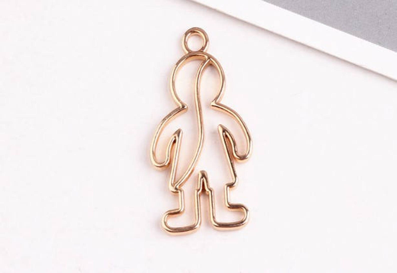 Gold Boy Pendant Alloy Charm Pendant 10 Pcs Gold Plated Etsy