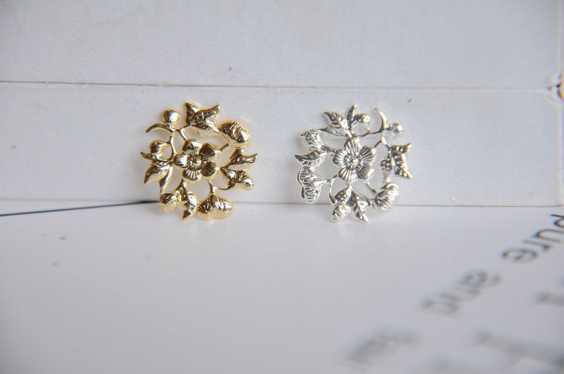 Filigree Jewelry Findings Brass Filigree Connectors Setting Etsy