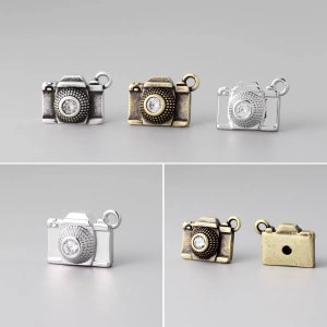 6pcs Vintage Camera Pendant - Antique Bronze, Silver and Goldplated copper  - Photography Jewelry Charms for Necklaces & Bracelets