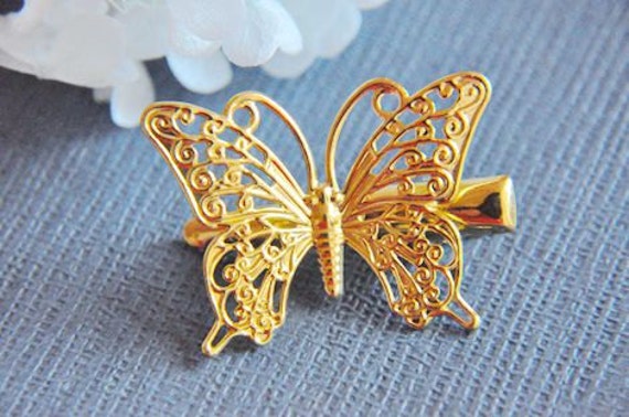 Hair clip women brass hair pin butterfly hair clip 5pcs | Etsy