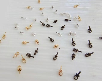 Gold , Silver and antique Bead Cap Bail with Loop | Brass Metal Bead Caps for Jewelry Making Supplies