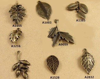 antique bronze leaf - antique bronze tree -10 pcs  antique bronze  plating leaf  pendant finding
