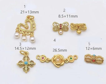 gold plated jewelry flower charm - Flower Connector -6pcs  alluvial gold  flower connector Pendant