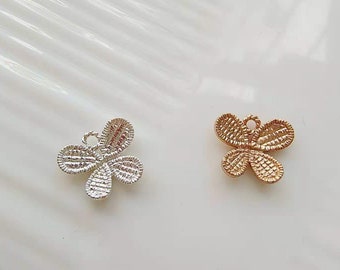 Gold silver Butterfly Charms - DIY Jewelry Connectors for Delicate Earrings & Bracelets  （10 pcs)