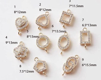 Gold Micro Pave CZ Verbindungsstecker - Kettentrenner für DIY-Armband- und Halskettenherstellung 4tlg