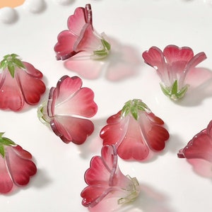 resin flower charm -resin material - colorful resin flower  Cabochons  pendant finding 4pcs yxl111