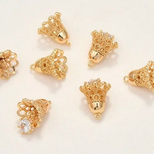 jingle bell charm - Bell charms - 6pcs raw brass plated gold small bell Pendant