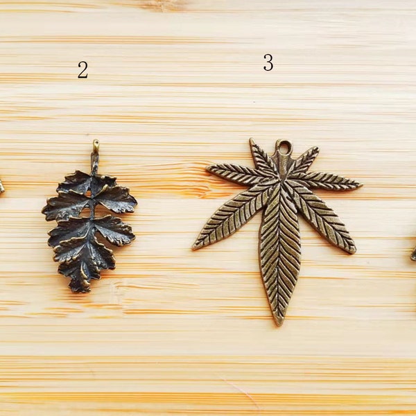 antique bronze leaf - antique bronze tree -10pcs antique bronze   plating  leaf connector   pendant finding