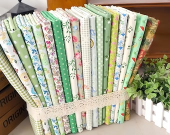 Floral Cotton Fabric Scraps Bundle: 10pcs Craft Remnants