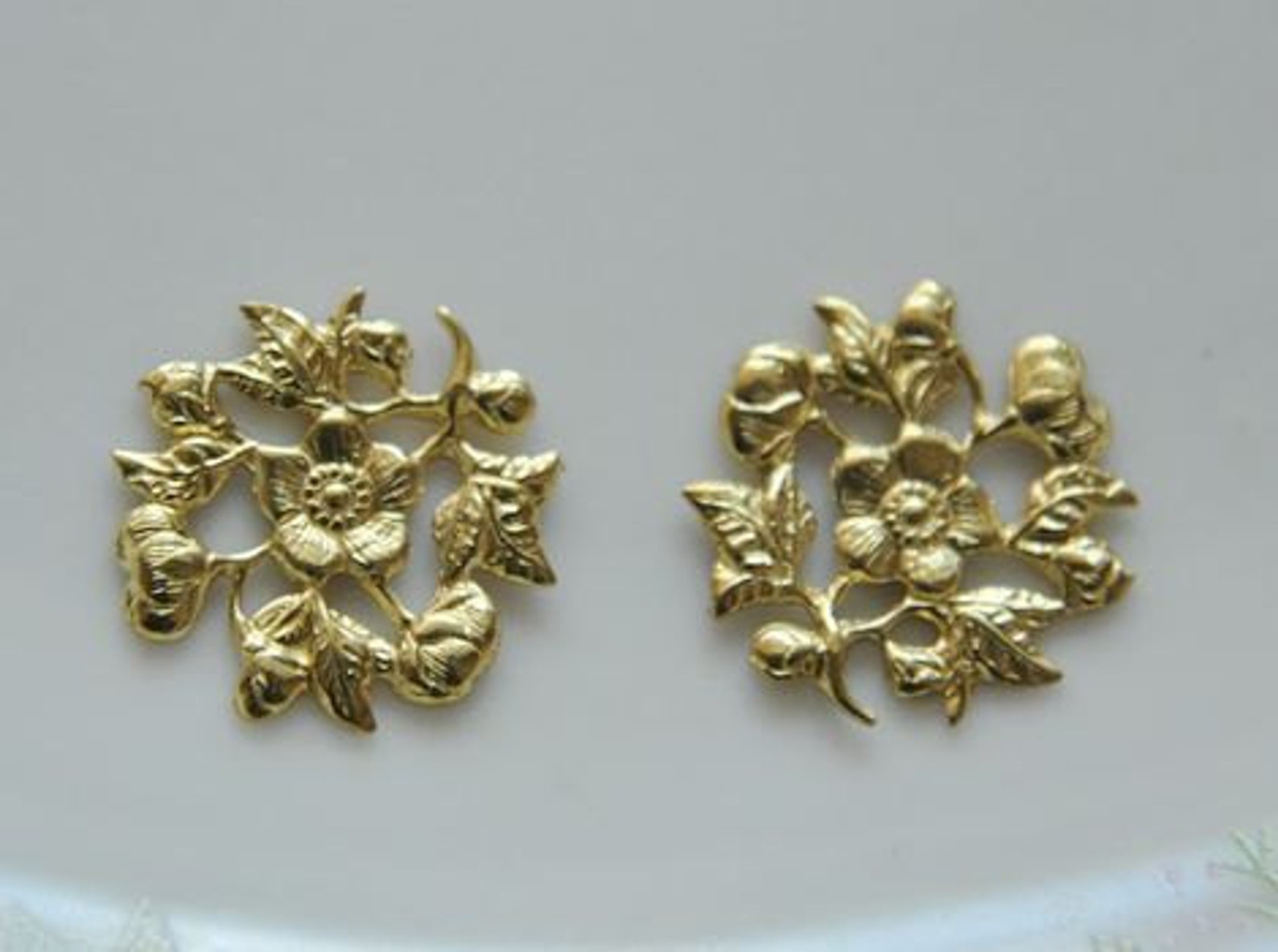 Filigree Jewelry Findings Brass Filigree Connectors Setting Etsy