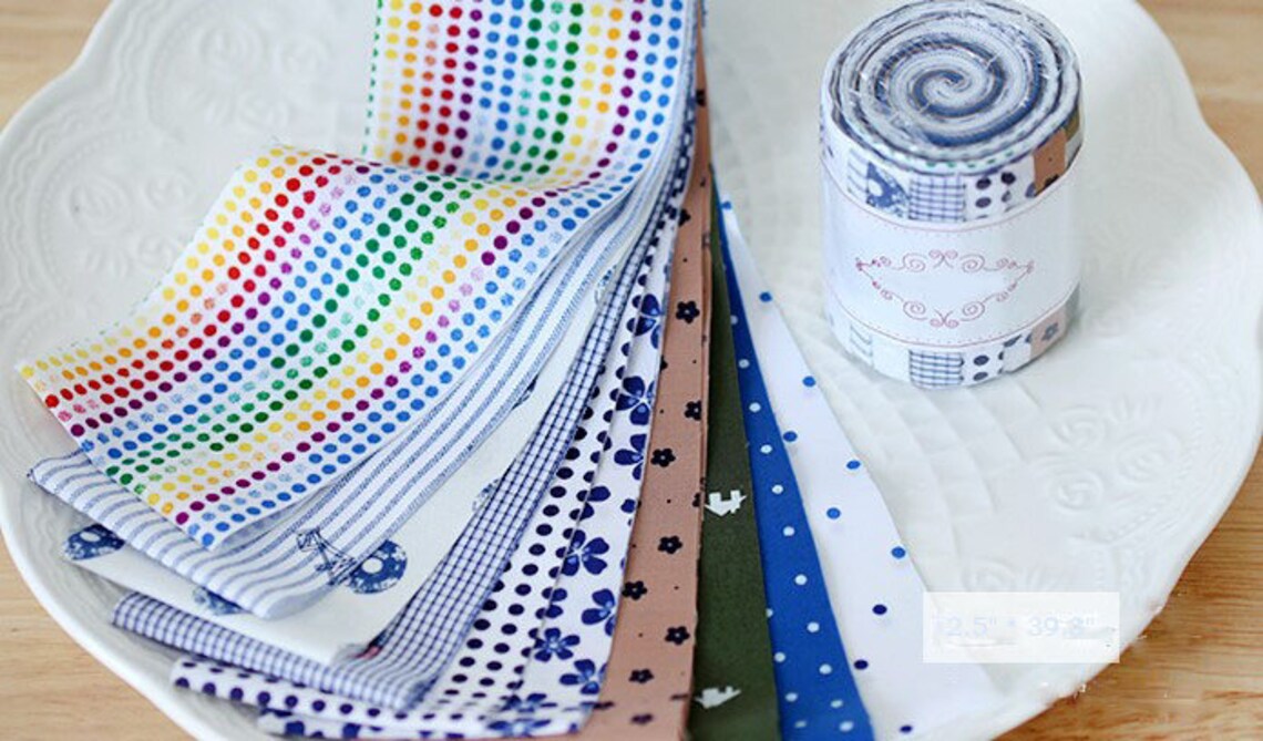 Roll pure cotton Fabric edge strip 2.5 strips for Etsy