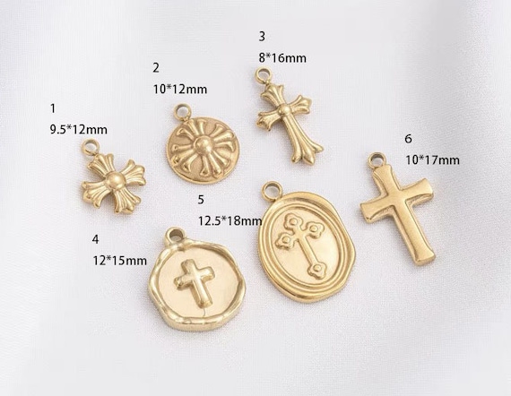 3pcs Chrome Hearts Cross Charm - Copper Plated Gold for 3pcs Chrome Hearts Cross Charm - Copper Plated Gold for