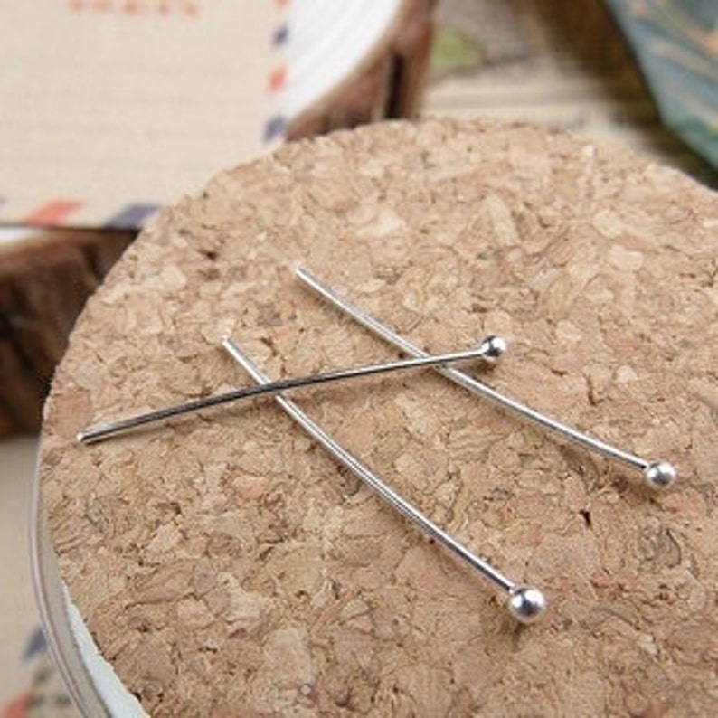 copper eye pins copper ball pins 100 pcs vintage style raw brass plating silver ball pin pendant finding copper headpins