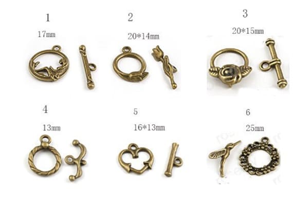Antique Bronze Toggle Clasps: Vintage Style OT Buckle, 16mm