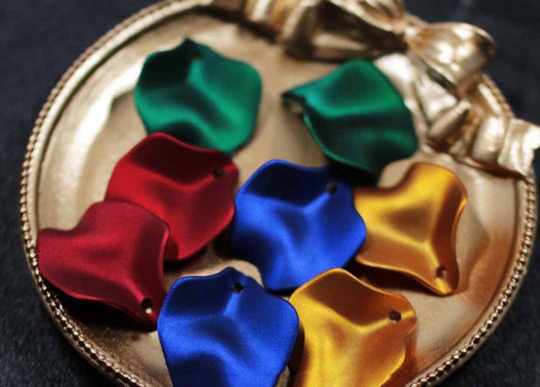 100 Perline Acriliche A Forma Di Fiore – Sfumatura Blu/viola E Rosa, Bordi Oro, 1,9 Cm, Per Bracciali E Collane