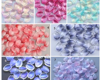 40pcs Czech Glass Flower Petal Beads - Floral Glaze Beads for DIY Jewelry Making