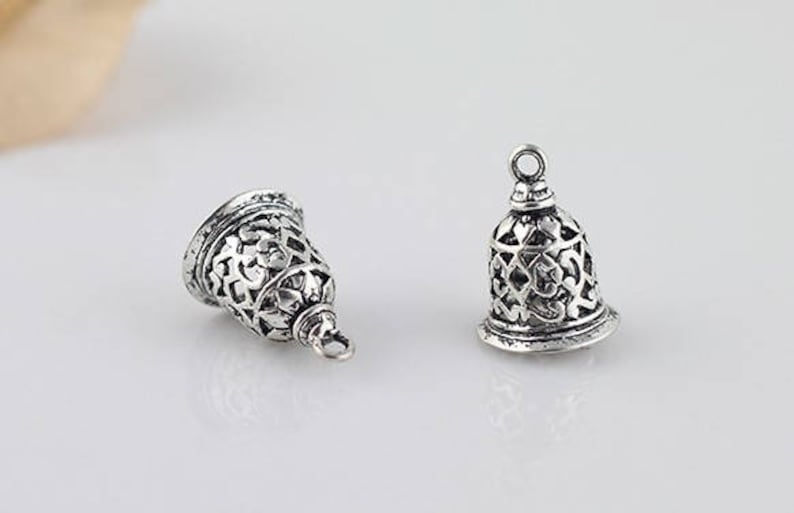 Jingle Bell Charm Bell Charms 6pcs Raw Brass Plated Etsy
