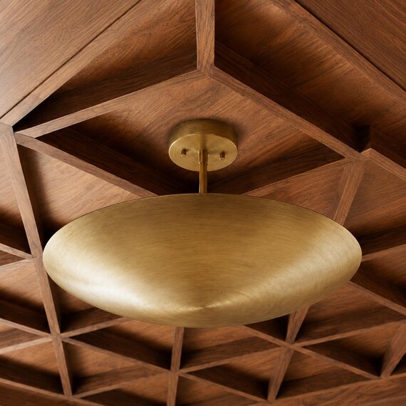BEST SELLER | Solis Dome Light • Luxury Brass Semi Flush Mount Modern Ceiling Light Fixture