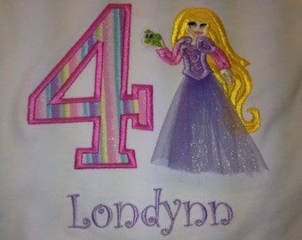 Tangled appliqué birthday shirt