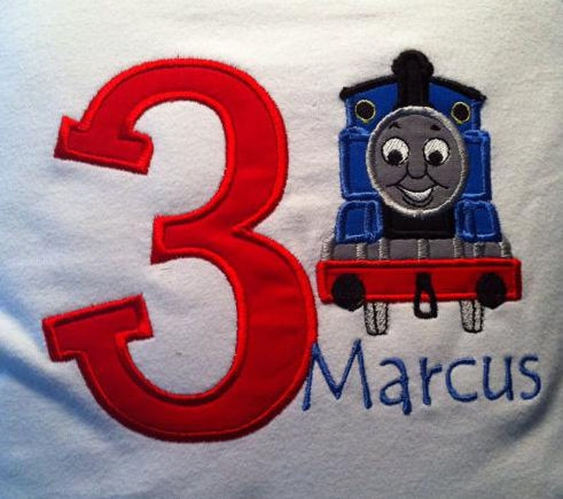 Child's Birthday Thomas the Train Applique Shirt Etsy