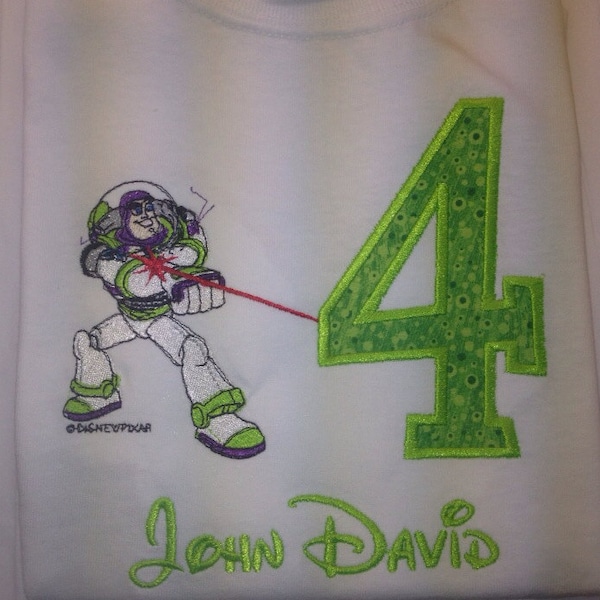 Buzz Lightyear Birthday applique shirt