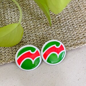 Vintage Neon Enamel Earrings