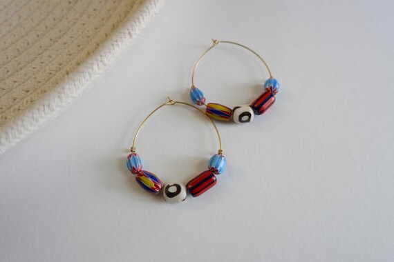 Colorful Lampwork Bead Hoops