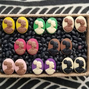Afro Cameo Earrings