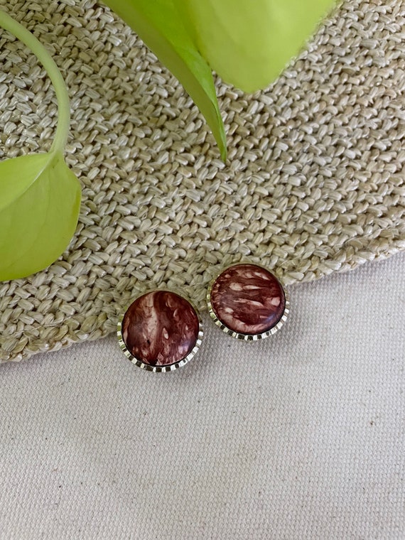 Vintage Marbled Earrings (Clip On)