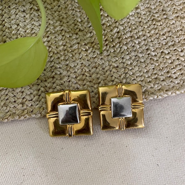 Mixed Metal Earrings Etsy