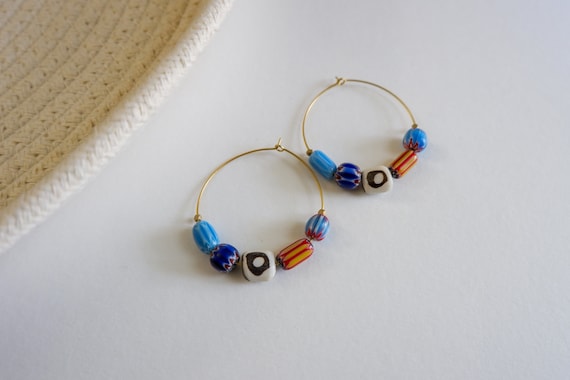 Colorful Lampwork Bead Hoops