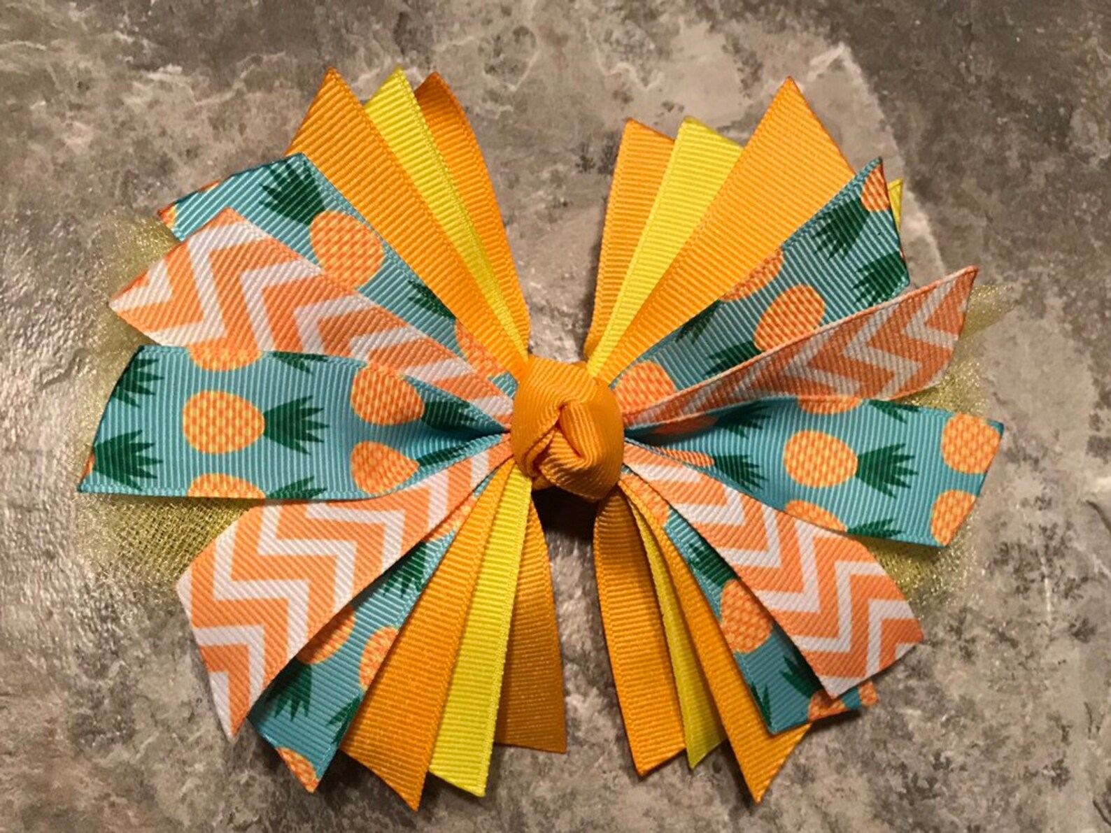 Pineapple Hairbow Pineapple Hair Bow Pineapple Ribbon Etsy