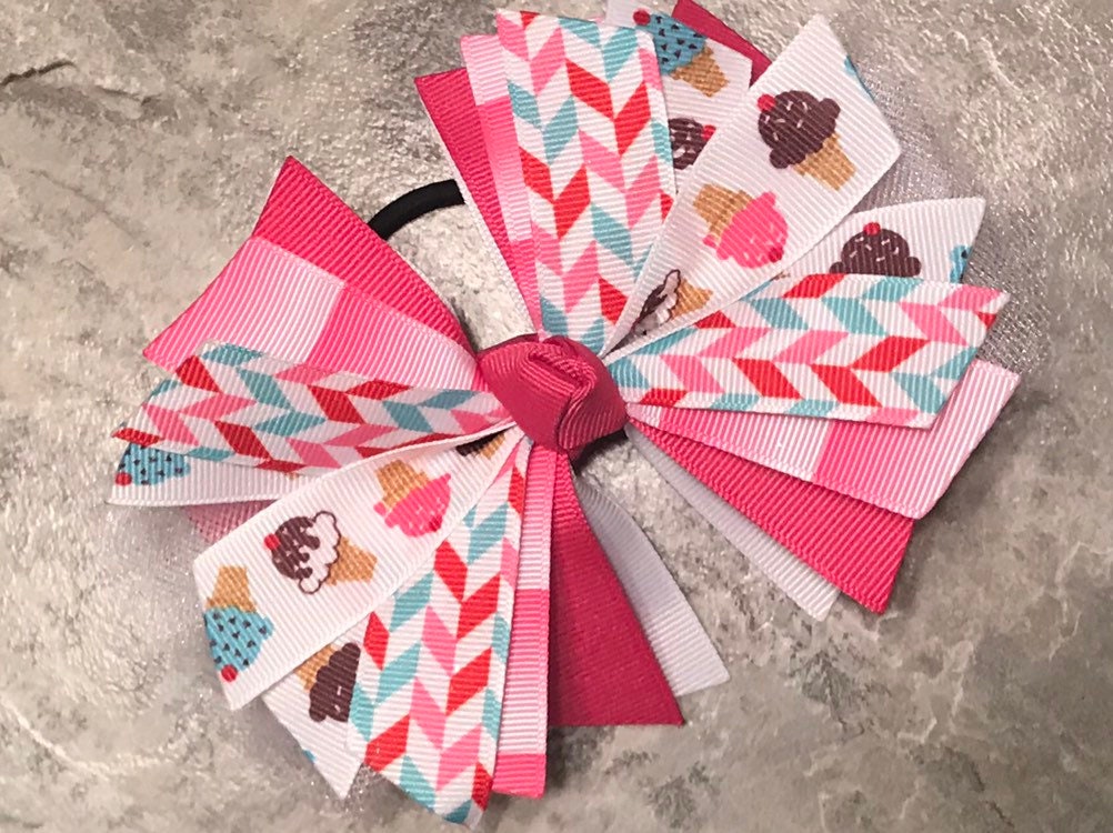 Ice Cream Hair Bow Ice Cream Bow Ice Cream Ribbon Ice Cream Etsy